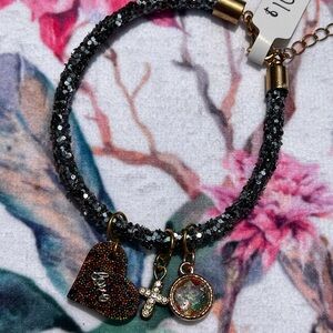 Elegant Handmade Black and Gold Charm Bracelet